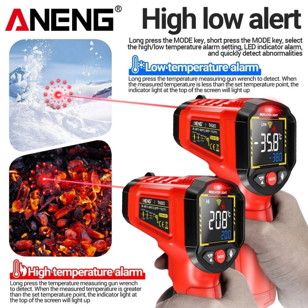 Infrared Thermometer LCD Digital Non-contact Laser IR Temperature Gun Temp Meter