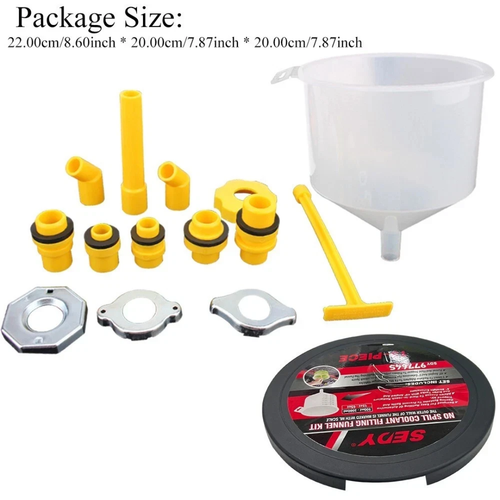 Radiator Coolant Filling Funnel Kit – Spill-Proof Coolant Bleeder Adapter Set for Cars & Trucks (15 PCS)