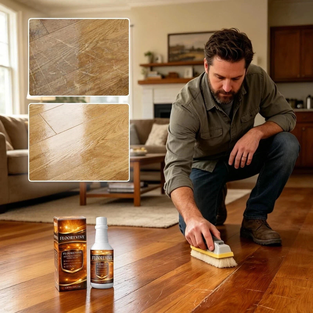 FLOOREVIVE™ Wood Floor Restorer & Polish – Scratch Repair, Shine & Revitalizer (150ml)