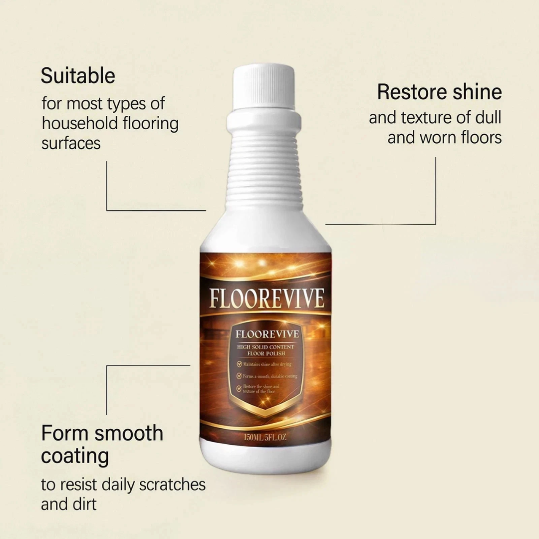 FLOOREVIVE™ Wood Floor Restorer & Polish – Scratch Repair, Shine & Revitalizer (150ml)