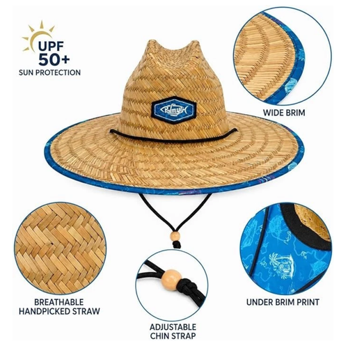 Straw Hat for Men & Women Sun Hats, Beach Hat, Fishing Hat Wide Brim UPF